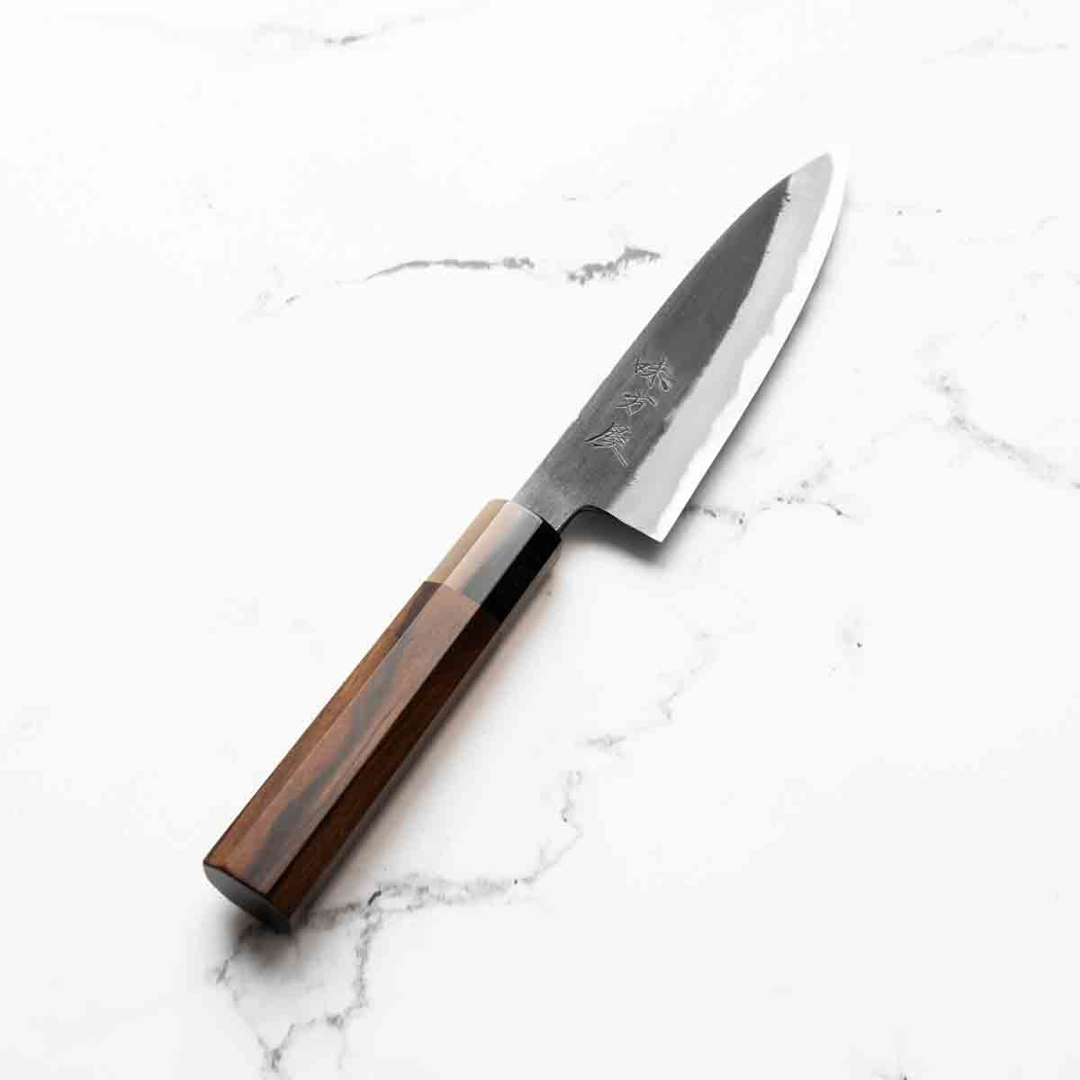 Mutsumi Hinoura Ajikataya White 2 Petty 135mm - Rosewood & Blonde