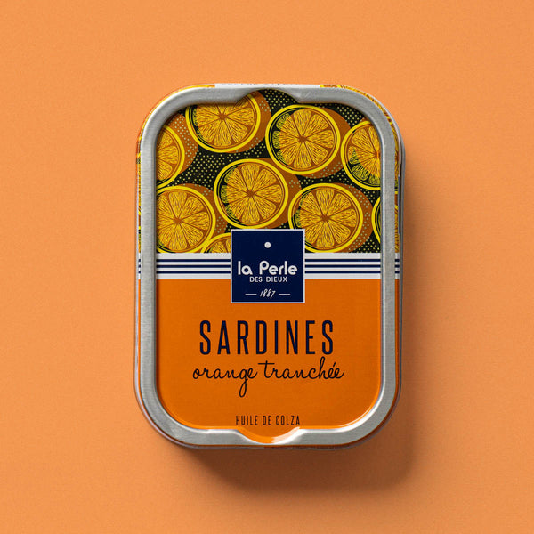 La Perle - des Dieux Sardines in Grapeseed Oil and Sliced Orange
