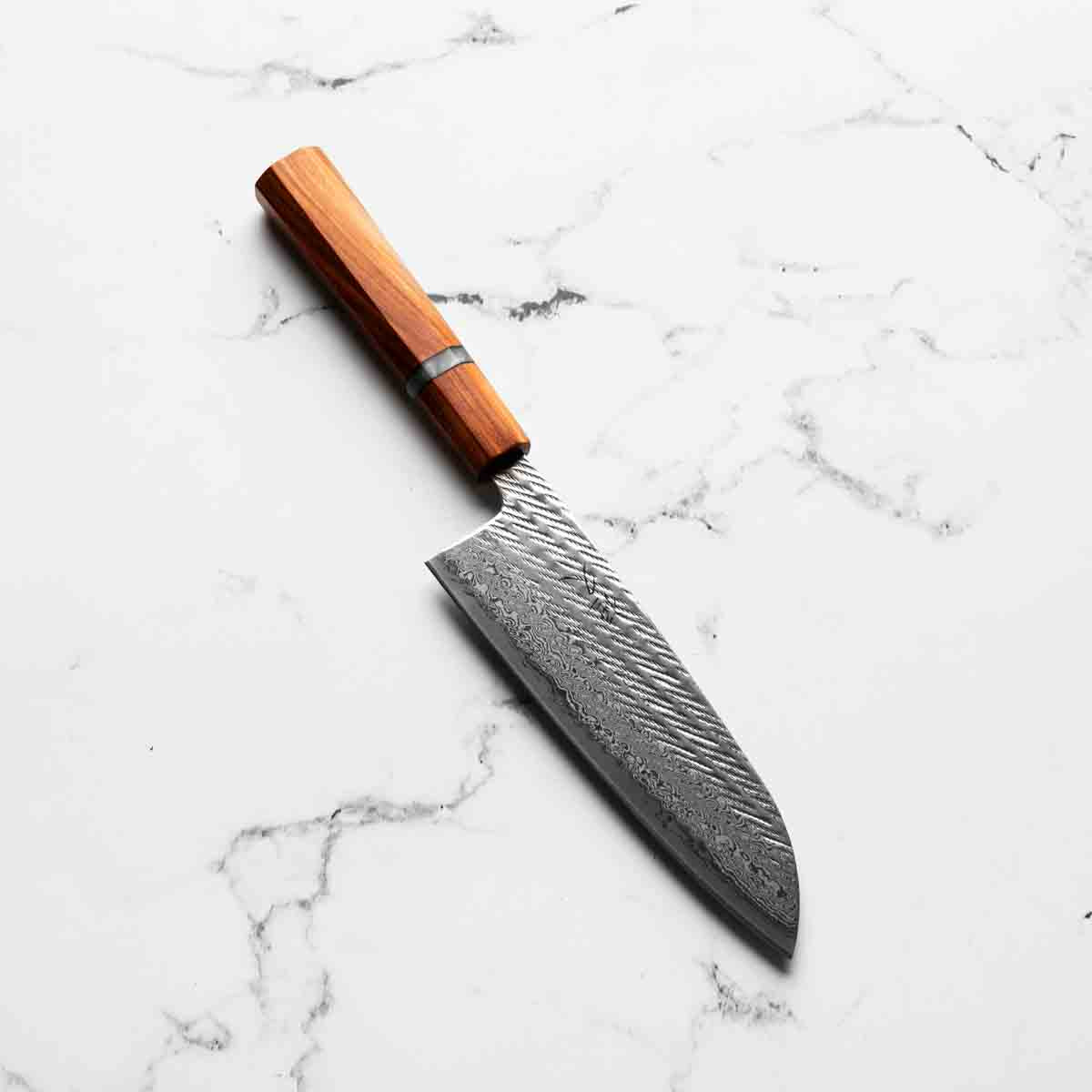 Tsunehisa Nawame Tsuchime Santoku 165mm - Sandalwood