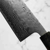 Tsunehisa Swedish Stainless Washiji Damascus Nakiri - Dark Maple