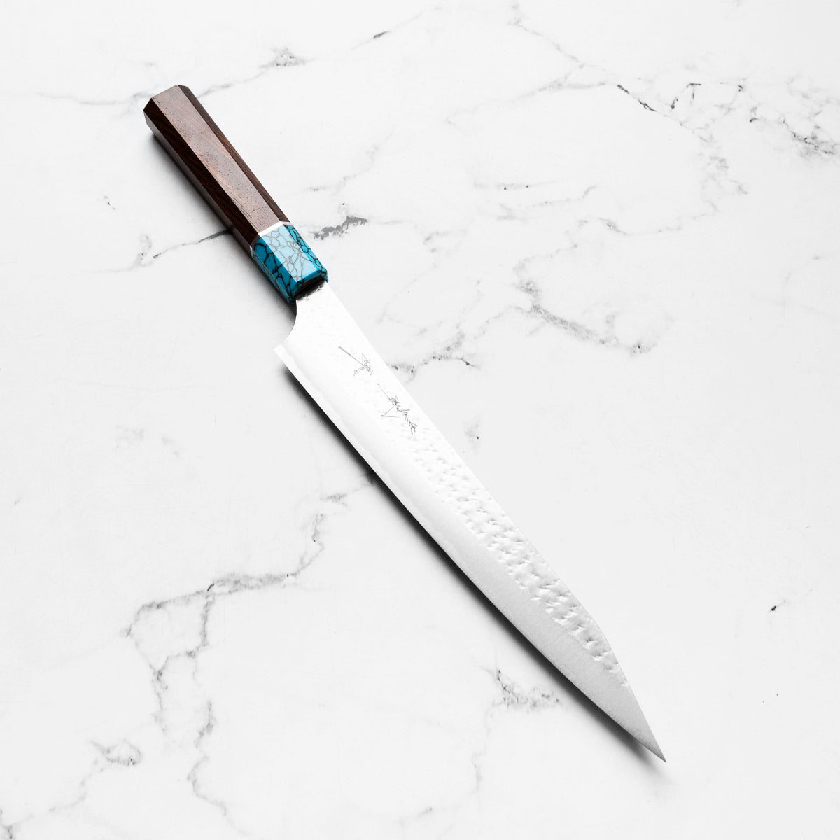 ゆずき Yu Kurosaki AS Kokusen Ei Sujihiki 240mm - Turquoise – Chefs Edge