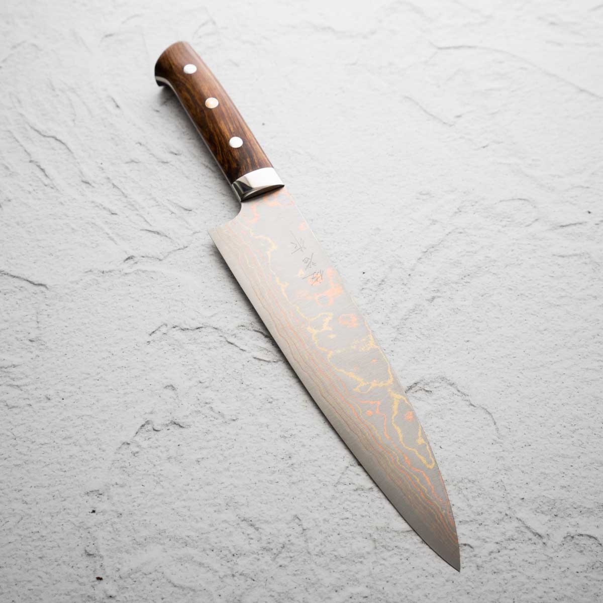 Takeshi Saji Blue 2 Rainbow Damascus Gyuto 210mm