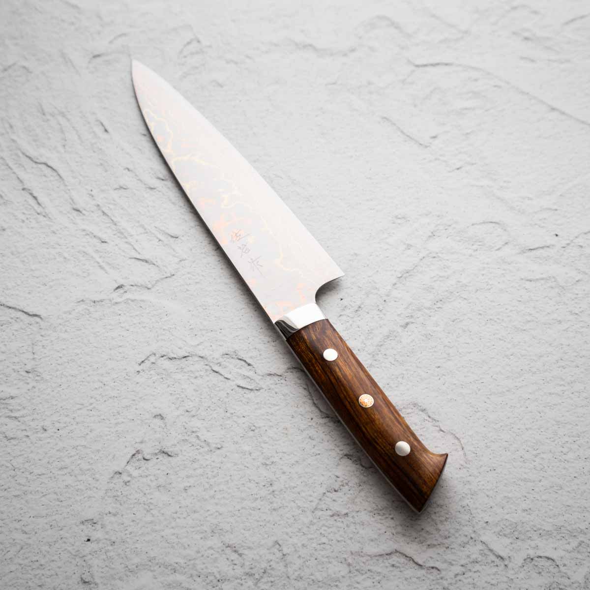 Takeshi Saji Blue 2 Rainbow Damascus Gyuto 210mm