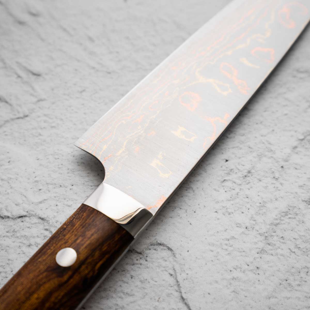 Takeshi Saji Blue 2 Rainbow Damascus Gyuto 210mm