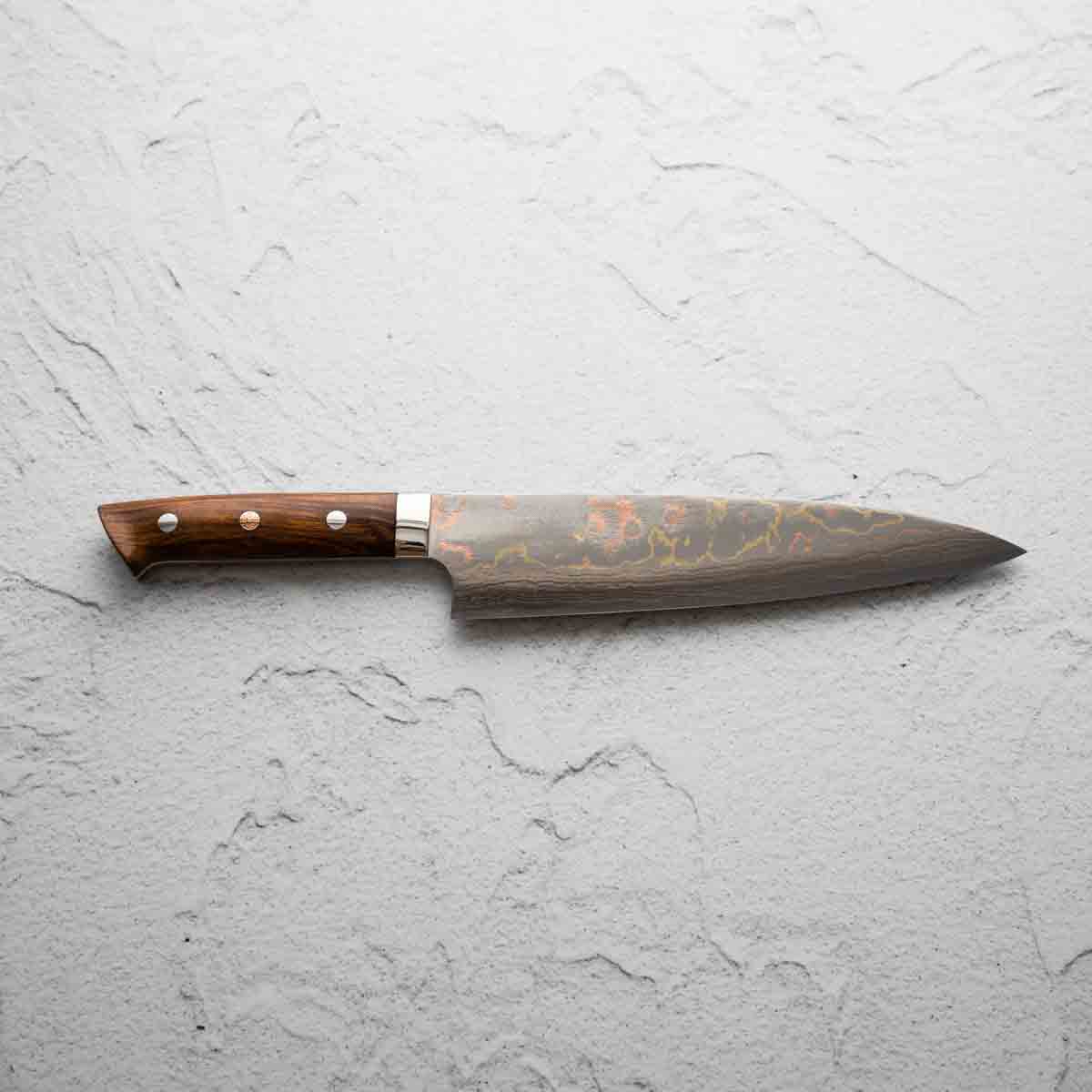 Takeshi Saji Blue 2 Rainbow Damascus Gyuto 210mm