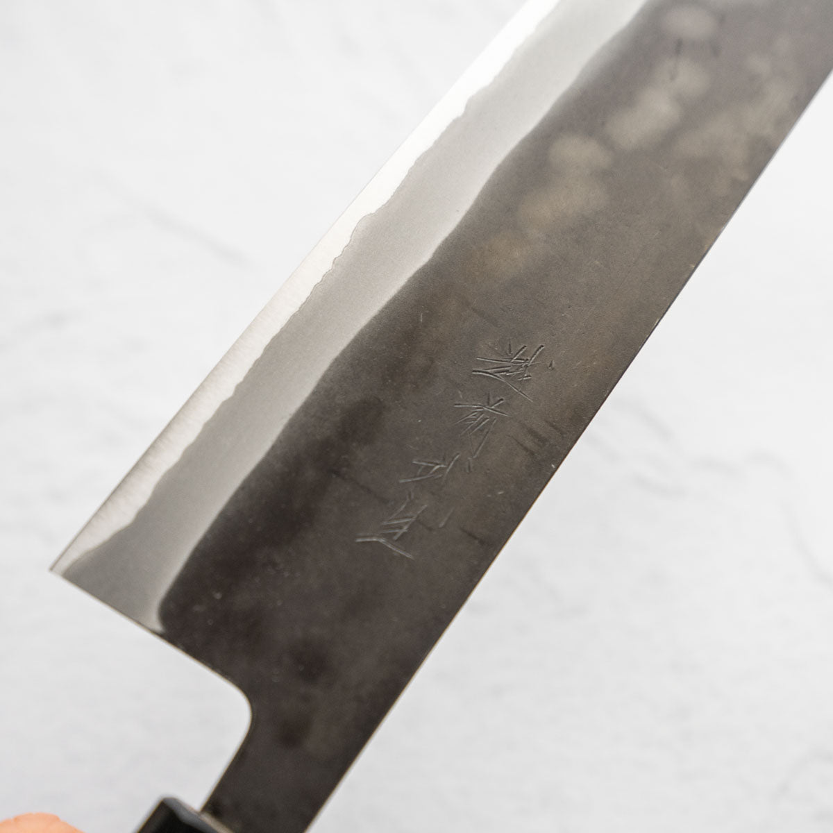 Shiro Kamo Blue Super SS Clad Kurouchi Nakiri 165mm